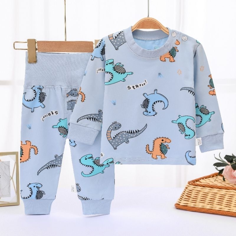 Bộ quần áo cạp cao thu đông hàng quảng châu , chất cotton len quảng châu mềm mịn bé trai bé gái 5-19kg