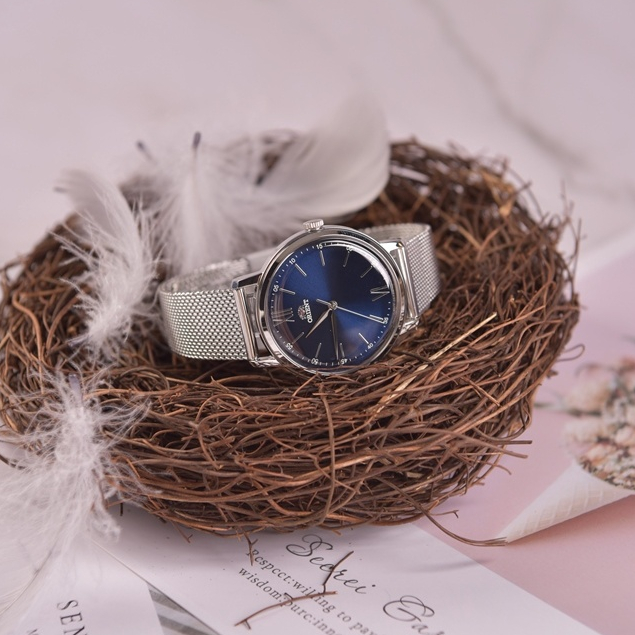 Đồng hồ nữ Orient Watch Classic RA-QC170 máy pin mặt kính cường lực chống xước dây thép lưới đeo tay cao cấp chính hãng
