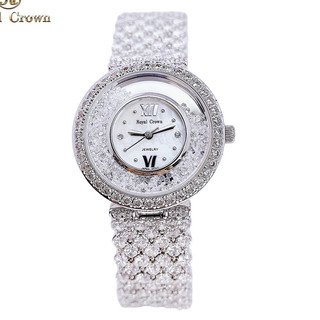 Đồng Hồ Nữ Royal Crown 2606 Silver Phiên Bản Đá Chảy 32mm