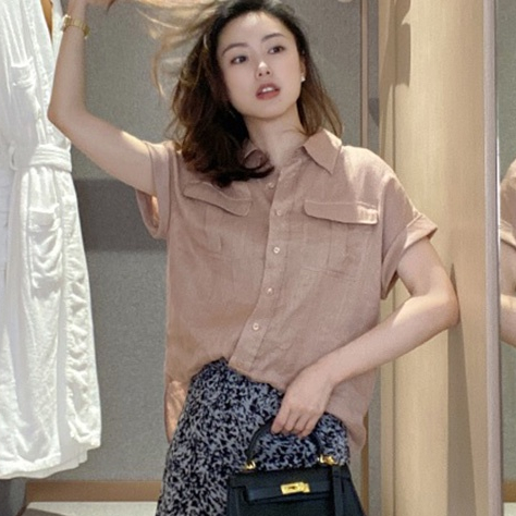 Áo sơ mi nữ công sở form rộng tay hến Linen tưng Hàn Premium trẻ trung sang trọng, Chất vải 100% Linen nhập Hàn - Be kak