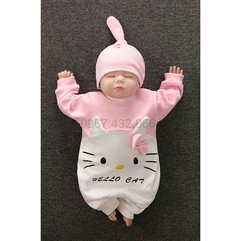 Body dài tay mũ rời cho bé từ 4 đến 12kg chất cotton mềm mịn co dãn thấm hút mồ hôi rất tốt