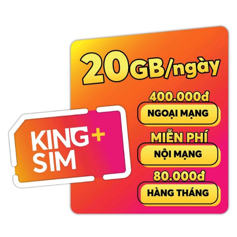 SIM SIÊU DATA 20GB/NGÀY TÀI KHOẢN 400K.MIỄN PHÍ THÁNG ĐẦU TIÊN
