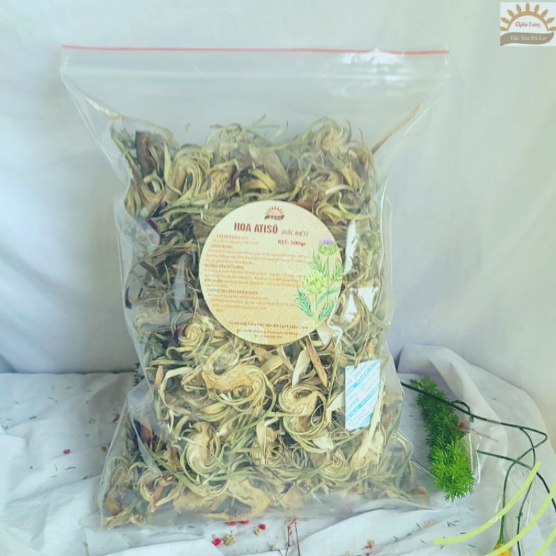 Hoa atiso Đà Lạt sấy khô - Thượng hạng - Nhãn nâu - 500G - Trà atiso Đà Lạt Chiêu Loan