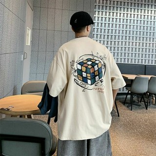 Áo thun tay lỡ unisex khối rubic