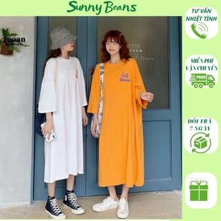 Váy đầm dáng suông calf form rộng dáng dài chất cotton
