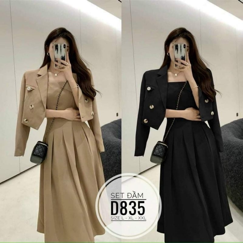 Sét Đầm Dây Kèm Áo Vest Big Size (55kg đến 100kg