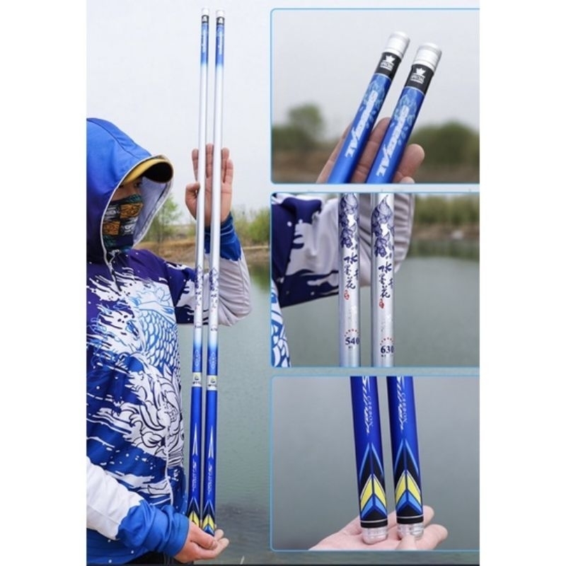 Cần câu tay hoa mực nước bản 6h thế hệ 2  chuyên để câu đơn câu đài câu