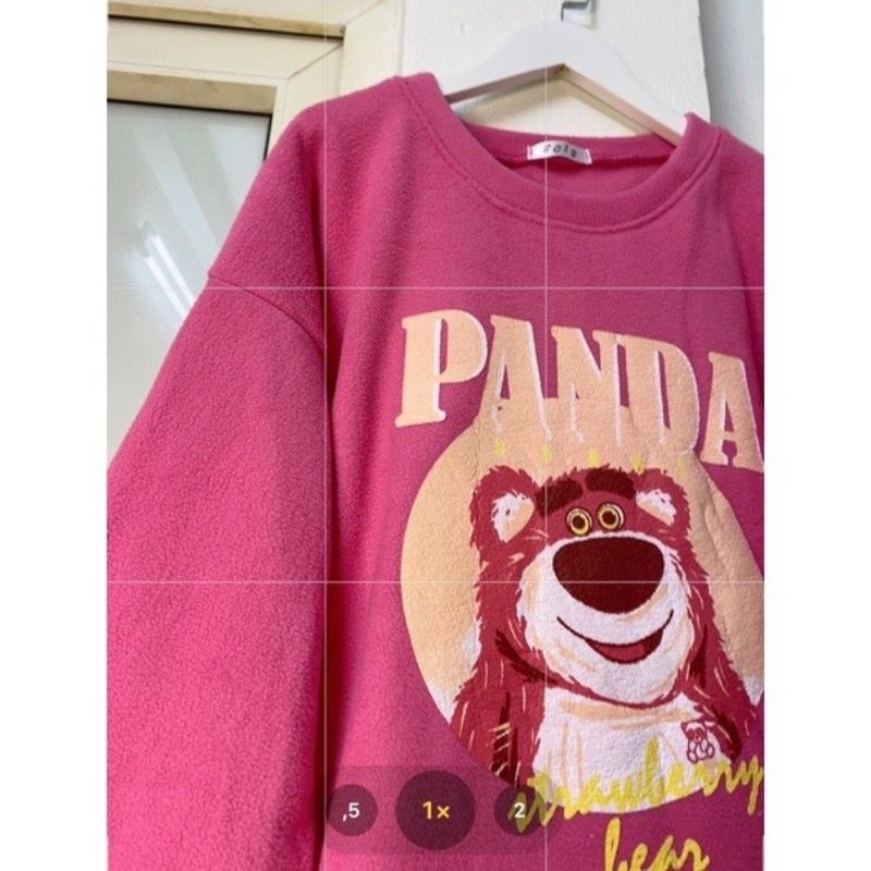Áo Nỉ Sweat Panda Gấu Hồng tay bồng cánh rơi form Unisex rộng. Áo hoodie chất nỉ bông cá tính Ulzzang