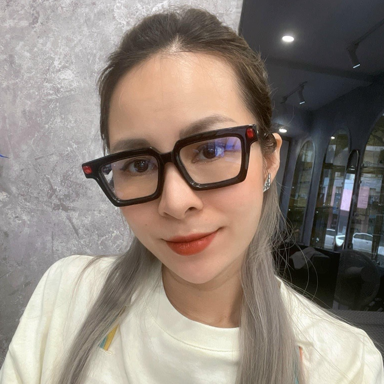 Gọng kính thời trang hot trend 2023 mắt vuông Kubo Maske Q2 tròng kính chống tia UV cao cấp Wanna Hang WHKBQ2