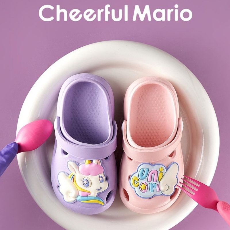 Dép sục khủng long, unicorn Cheerful Mario QL-7877 đáng yêu cho bé 1-5 tuổi