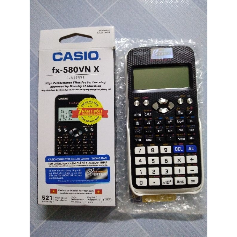 Máy tính Casio 580VNX, máy tính casio 580 VNX, máy tính 580, máy tính học sinh 580 VNX, máy tính cầm tay