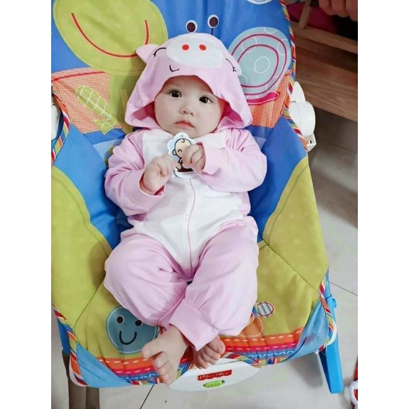 Body hình thú cotton dài tay cho bé từ 4-18kg chất cotton mềm mịn co dãn thấm hút mồ hôi rất tốt