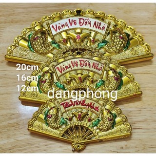 (set 5) quạt vàng vô đầy nhà size 16cm làm tháp tỏi, tháp oản tài lộc