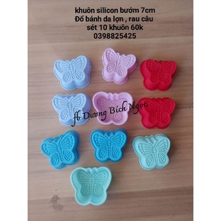 10 khuôn silicon hình bướm 7cm