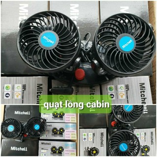 Quạt đôi cabin dùng cho ô tô xe máy 12v 24v