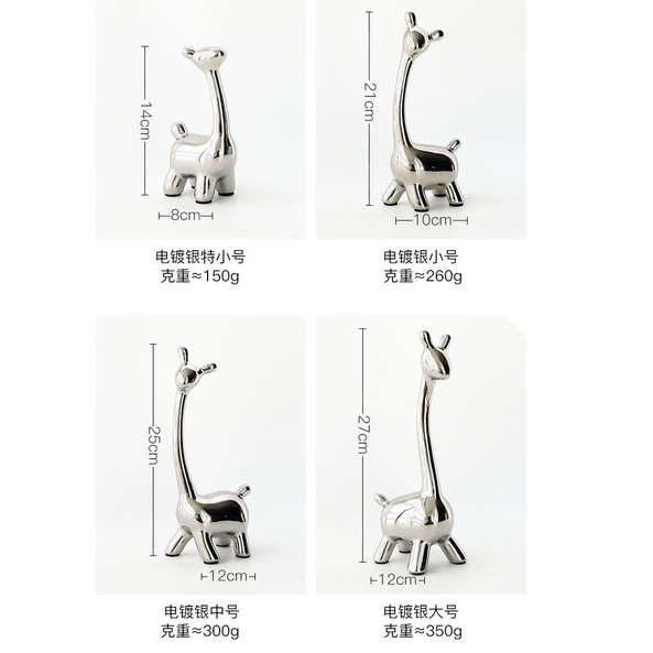 Tượng Gia Đình Hươu Cao Cổ Đoàn Viên Bằng Gốm Sang Trọng