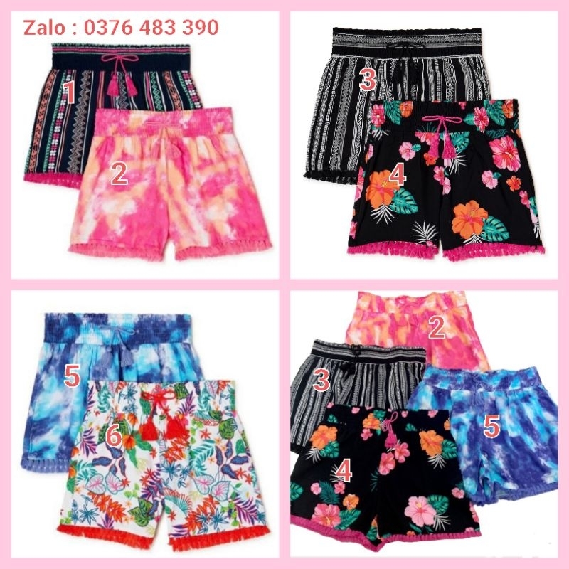 Quần short bé gái xuất dư ( Em còn số 4 size 8y )
