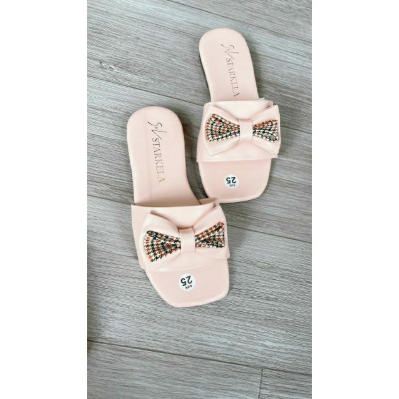 Dép Lê Đính Nơ Công Chúa Elsa Quai Ngang Đế Bằng Cho Bé Gái