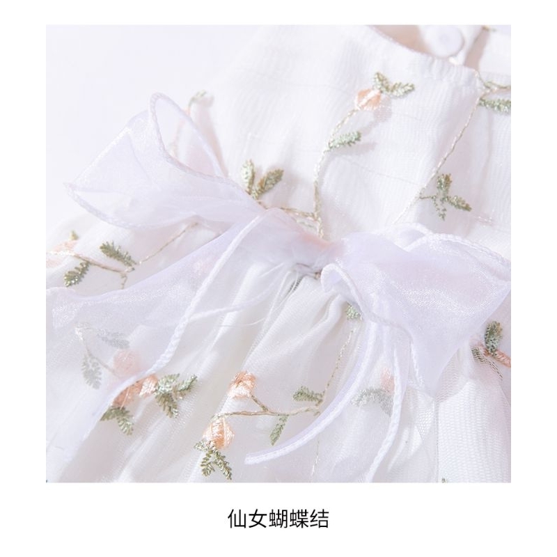 Đầm Váy Công Chúa Váy Cưới Chó Mèo Thú Cưng Thêu Hoa Lá Đính Nơ Xuân Hè