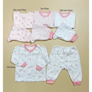(sale) Bộ sơ sinh Miomio dài tay chất cotton mỏng