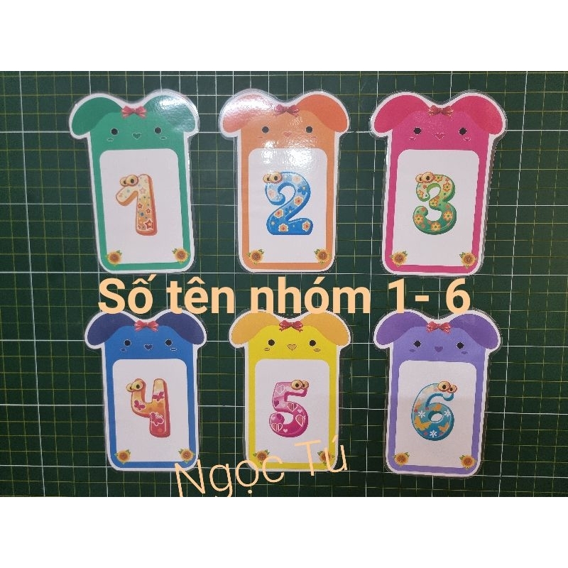 Bảng Số Tên nhóm In Ép khổ A5, sẵn nam châm lá