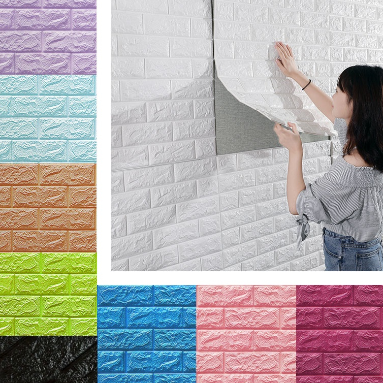 Xốp dán tường Giả gạch 3D Khổ Lớn 70x77cm đủ màu loại 1 2022