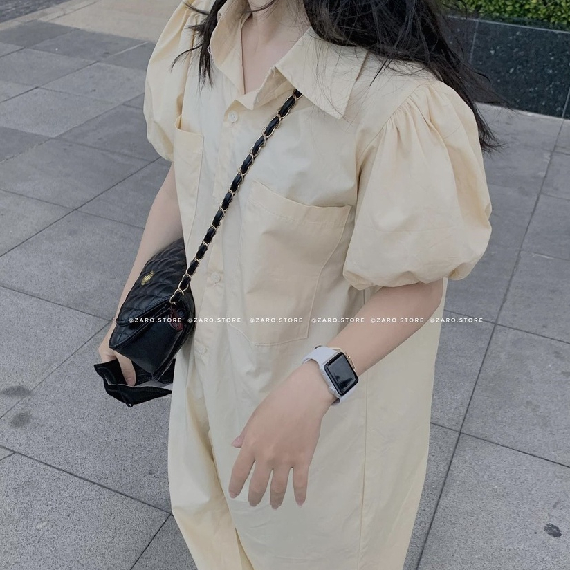 Zazo dress 🌸🌿 - Đầm Sơ Mi Tay Phồng Dáng Suông ChữA Đơn Giản Nhưng Cực Xinh Xắn