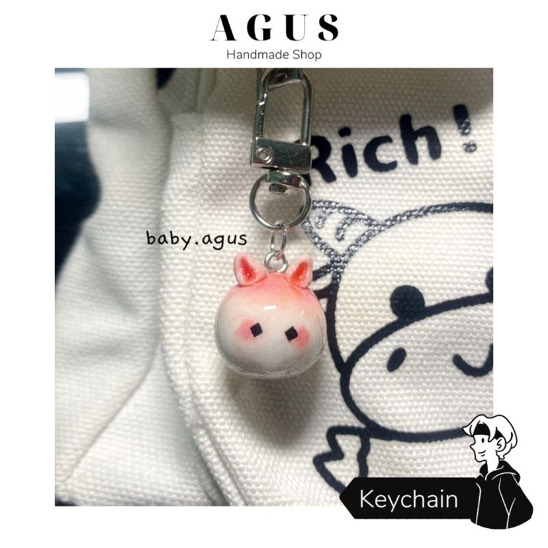 Móc khóa đất sét handmade sky children of the light bé Thỏ