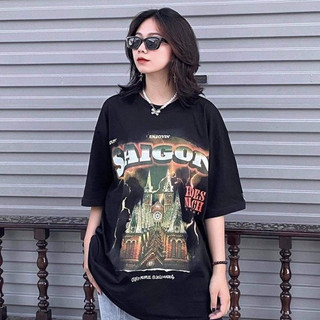 Áo thun Hades SAIGON SPIRIT BLACK nam nữ áo thun tay lỡ hades sài gòn Full tag siêu đẹp, siêu chất