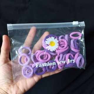 Túi Zip 100 dây cột tóc màu cho bé (cở nhí 2cm)
