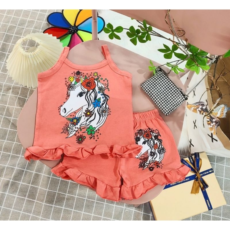 Đồ Bộ Bé Gái Xuất Khẩu Cotton 10-24kg Bộ Hè Bé Gái