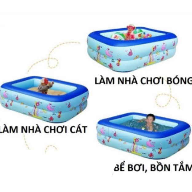 Phao Bơi Cho Bé,Bể Bơi Phao Trong Nhà 3 Tầng Cho Trẻ Em, Bể Bơi Cho Bé Dày Dặn Bền Đẹp ĐÁY 2 LỚP CHỐNG TRƯỢT An Toàn