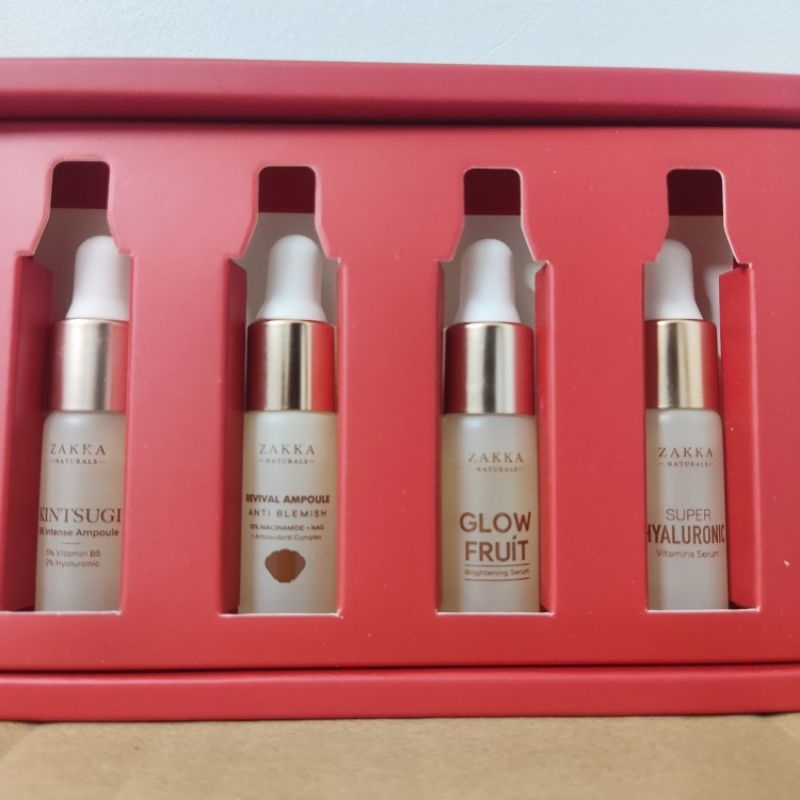 Trọn bộ 4 serum phục hồi da trắng sáng khoẻ đẹp Zakka Naturals