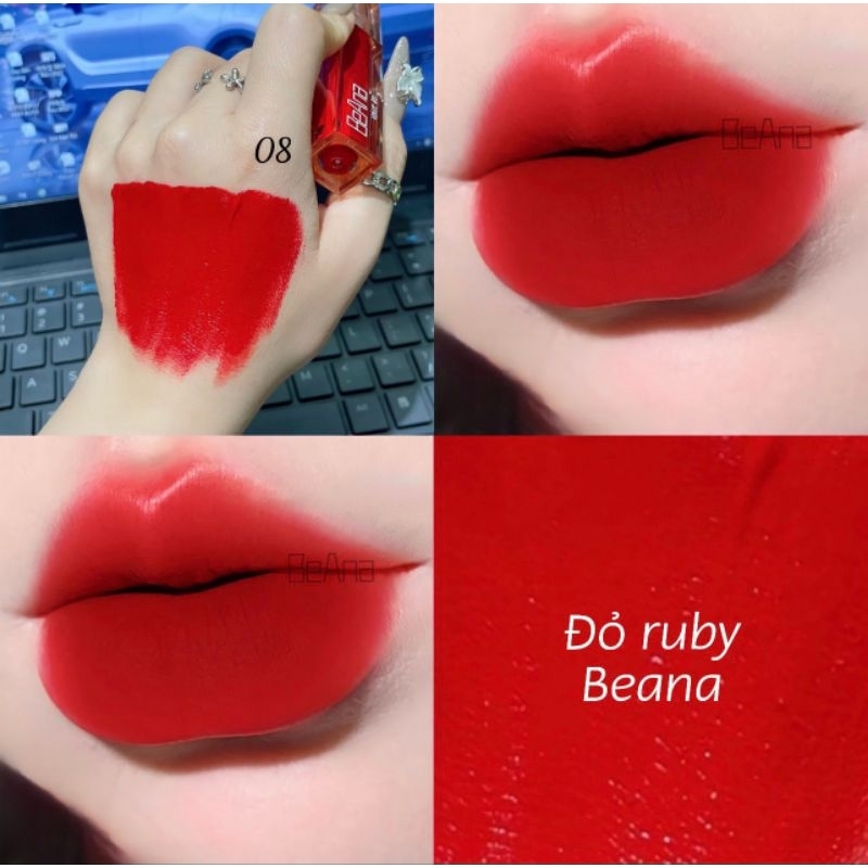 [BA08 Đỏ Ruby]  Son B.A Ver4 Không Chì Mềm Môi Siêu Lì