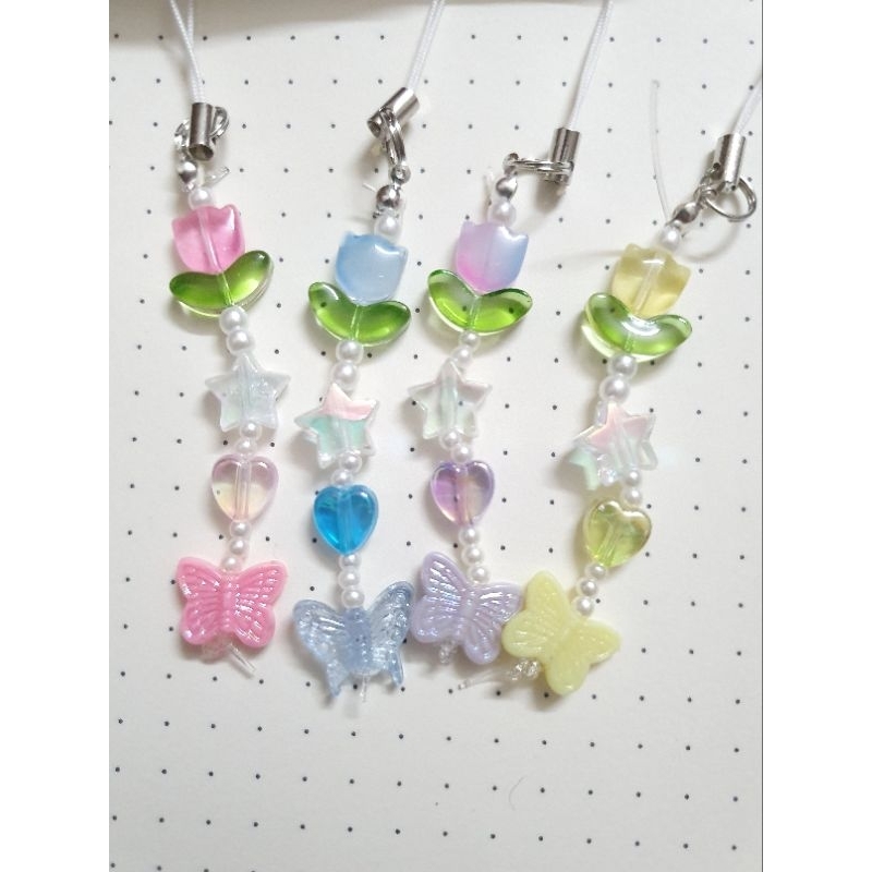 móc khóa điện thoại the flowers binder handmade thiết kế độc quyền dễ thương cá tính unisex kpop quầy gelato