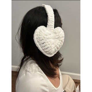 Chụp tai trái tim len nhung đũa/heart earmuffs, ảnh thật ở cuối