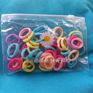 Túi Zip 100 dây cột tóc màu cho bé (cở nhí 2cm)