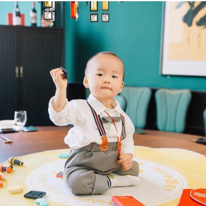 Set sơ mi công tử bé trai Hàn Quốc áo sơ mi cho bé trai 8-18kg  Củ khoai tây shop chất mềm mịn phong cách sành điệu