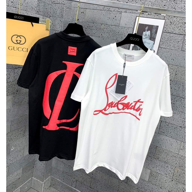 Áo LouBouTin Áo Thun Nam Nữ In Chữ Louboutin Thương Hiệu CL Chất Cotton Dày Dặn Co Giãn 4 Chiều
