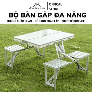 Bộ Bàn Ghế Gấp Gọn Dã Ngoại Liền Chân 4 Ghế - Bàn Xếp Dã Ngoại, Hoạt Động Ngoài Trời - P004