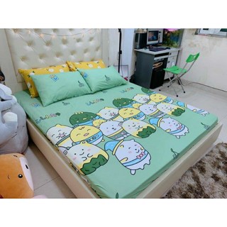 [SALES] SET 3 MÓN GA (DRAP) + GỐI POLY COTTON TRƠN 1M6, 1M8