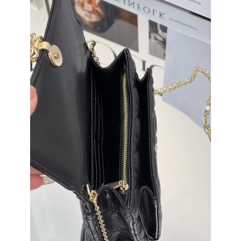 Túi đeo chéo nữ D.I Woc Caro ô trám căng phồng sz20cm phụ kiện cao cấp xinh xỉu