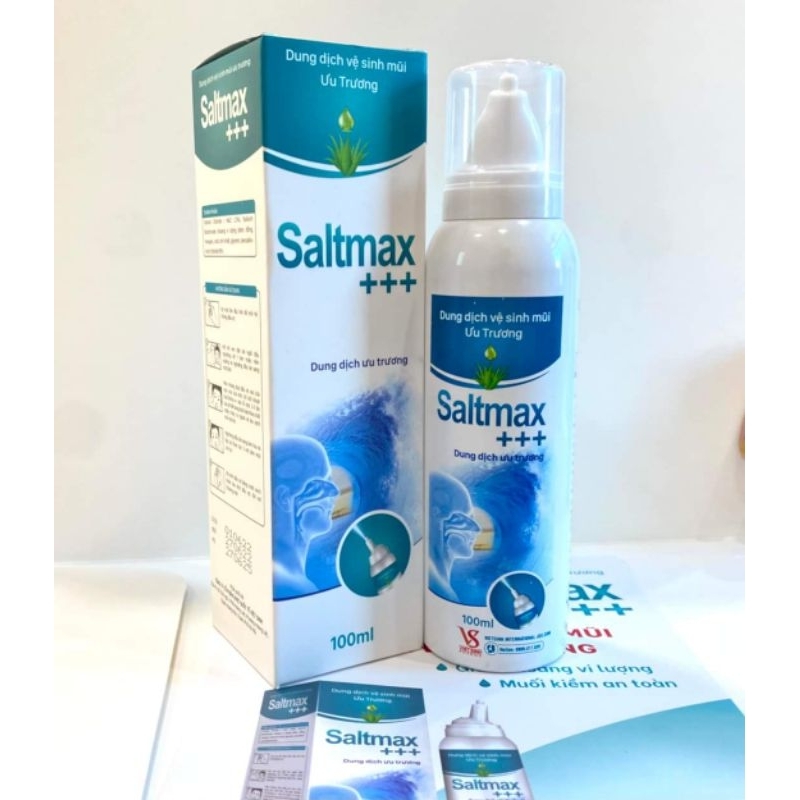 Xịt mũi Saltmax 0,9% & 2,3% vệ sinh mũi hàng ngày, an toàn voi phụ nữ có thai