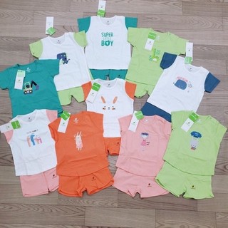 Bộ cộc tay cài vai cotton Lullaby bé trai, bé gái NH303M