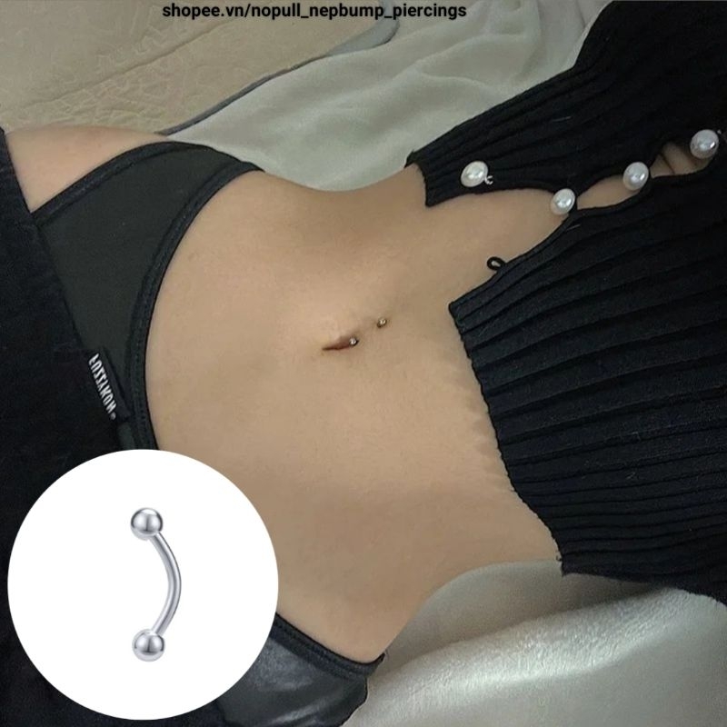 (1 chiếc) Khuyên Xỏ Rốn - Khuyên rốn nhỏ - Khuyên Thép Y Tế Không Gỉ - Khuyên Rốn Cơ Bản - Khuyên xỏ