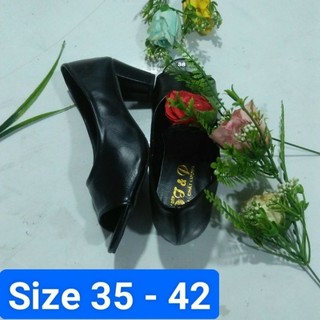 Giày cao gót đế vuông 3cm 5cm 7cm giày búp bê hở mũi 3cm 5cm 7cm