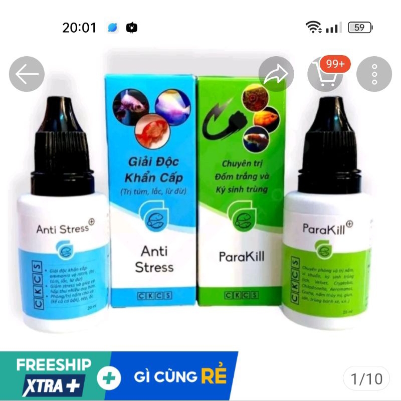 PARAKILL và Anti stress dùng cho hồ cá