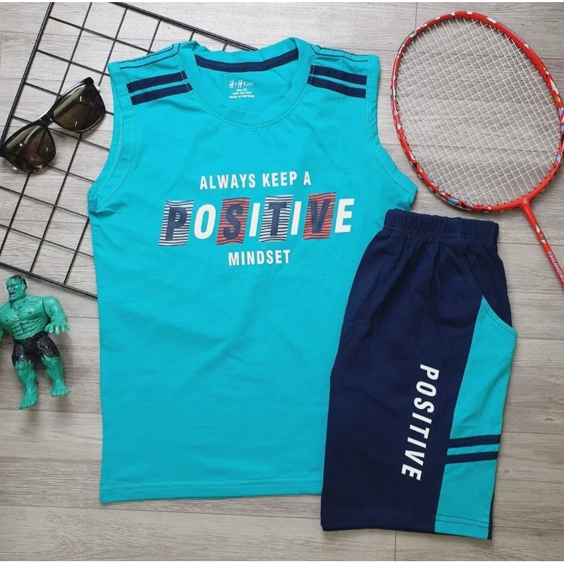 Bộ ba lỗ bé trai size đại cồ 40-60kg hàng chính phẩm chất cotton co dãn mát mịn