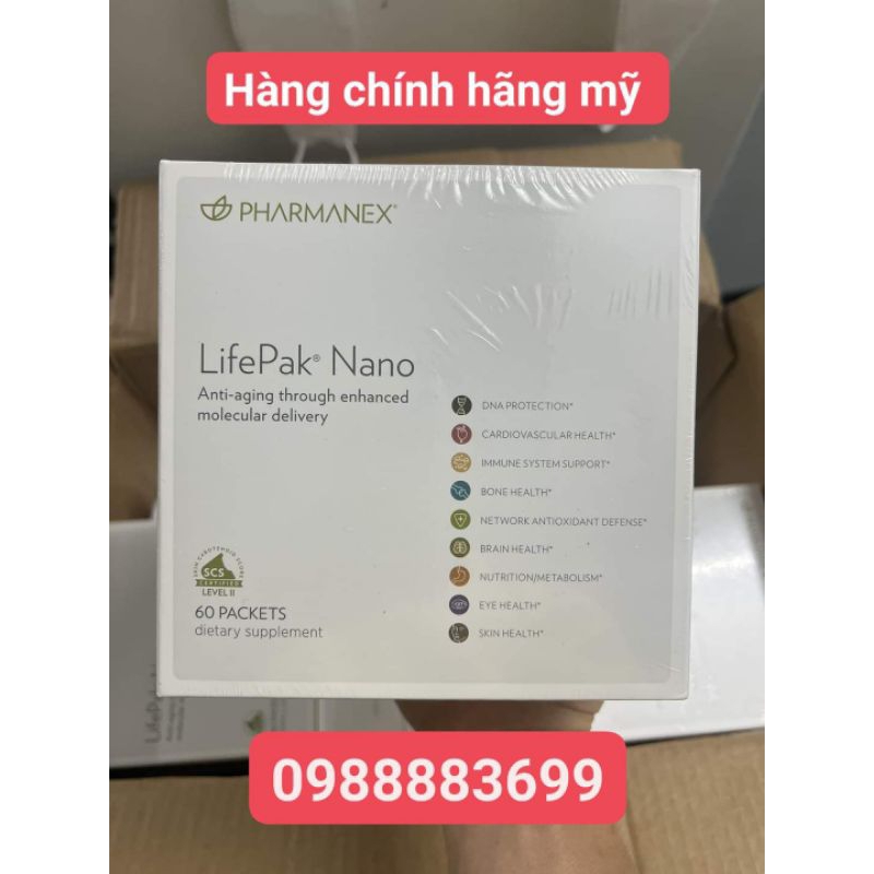 Lifepak Nano Nuskin. hàng chính hãng mỹ, giúp bổ sung vitamin tổ hợp tăng cường trẻ hóa tế bào.