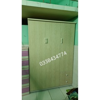 Tủ áo cao 1m8 x dài 1m2. nhựa đài loan 2 lớp. màu vân gỗ